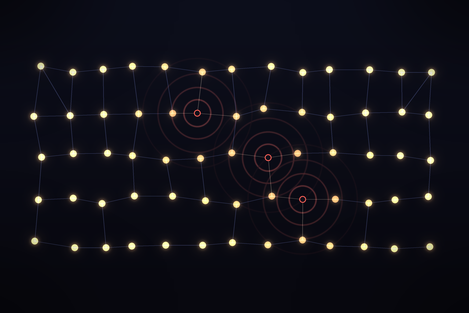 A grid of brain cell types, a few switched off, with the effects of the switched-off ones spreading and fading as more of them combine.